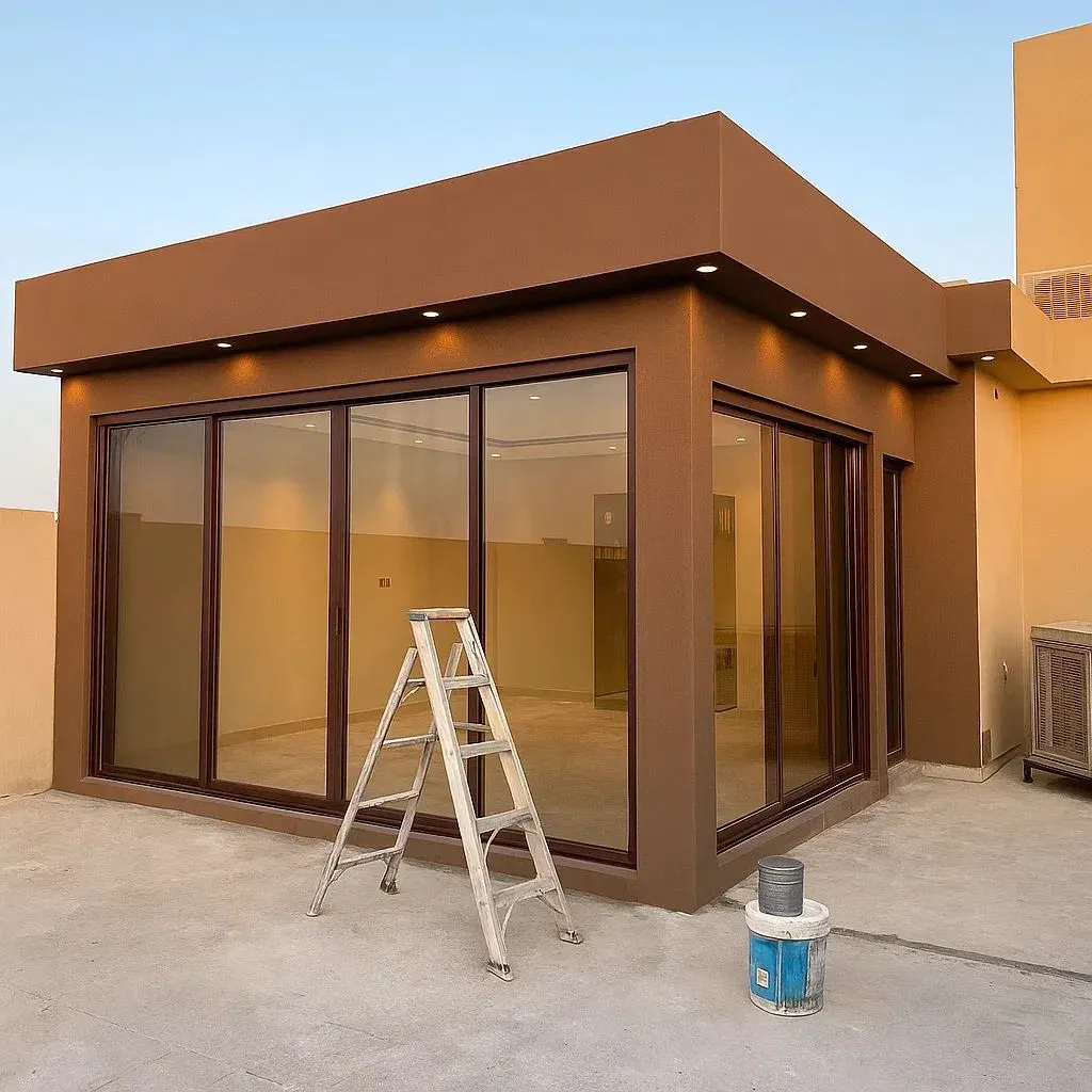 ملاحق اسمنت بورد في الرياض | تصميم وتنفيذ غرف خارجية